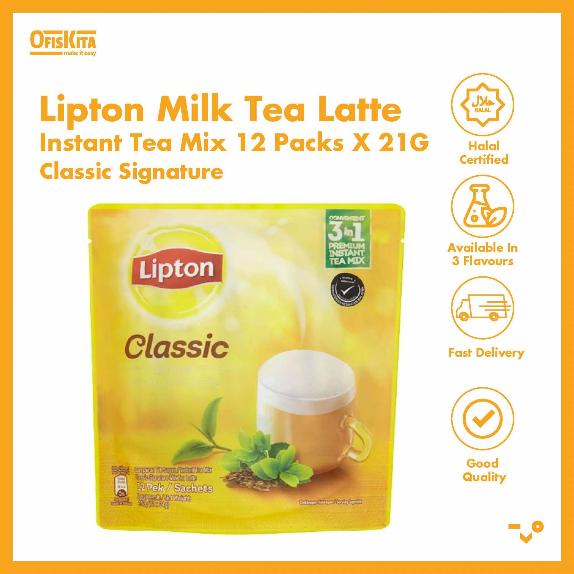 Ofiskita Lipton Ginger/Classic Signature/Teh Tarik Milk Tea Latte